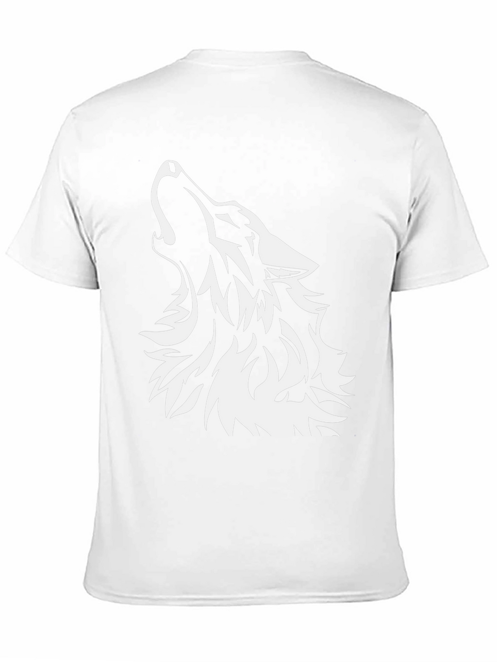 Black T-Shirt with Wolf Graphic