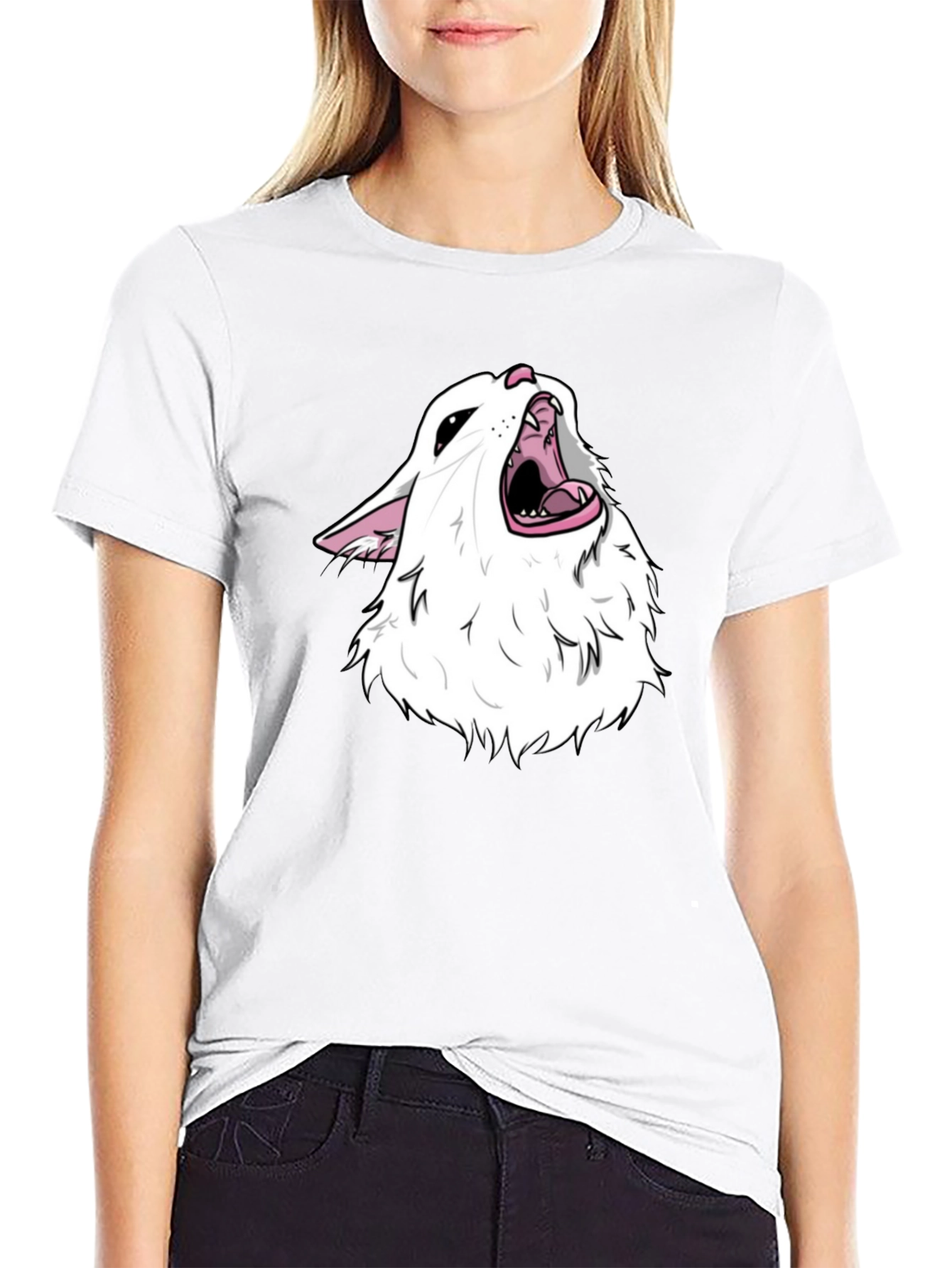Screaming Cat Meme Black T-Shirt