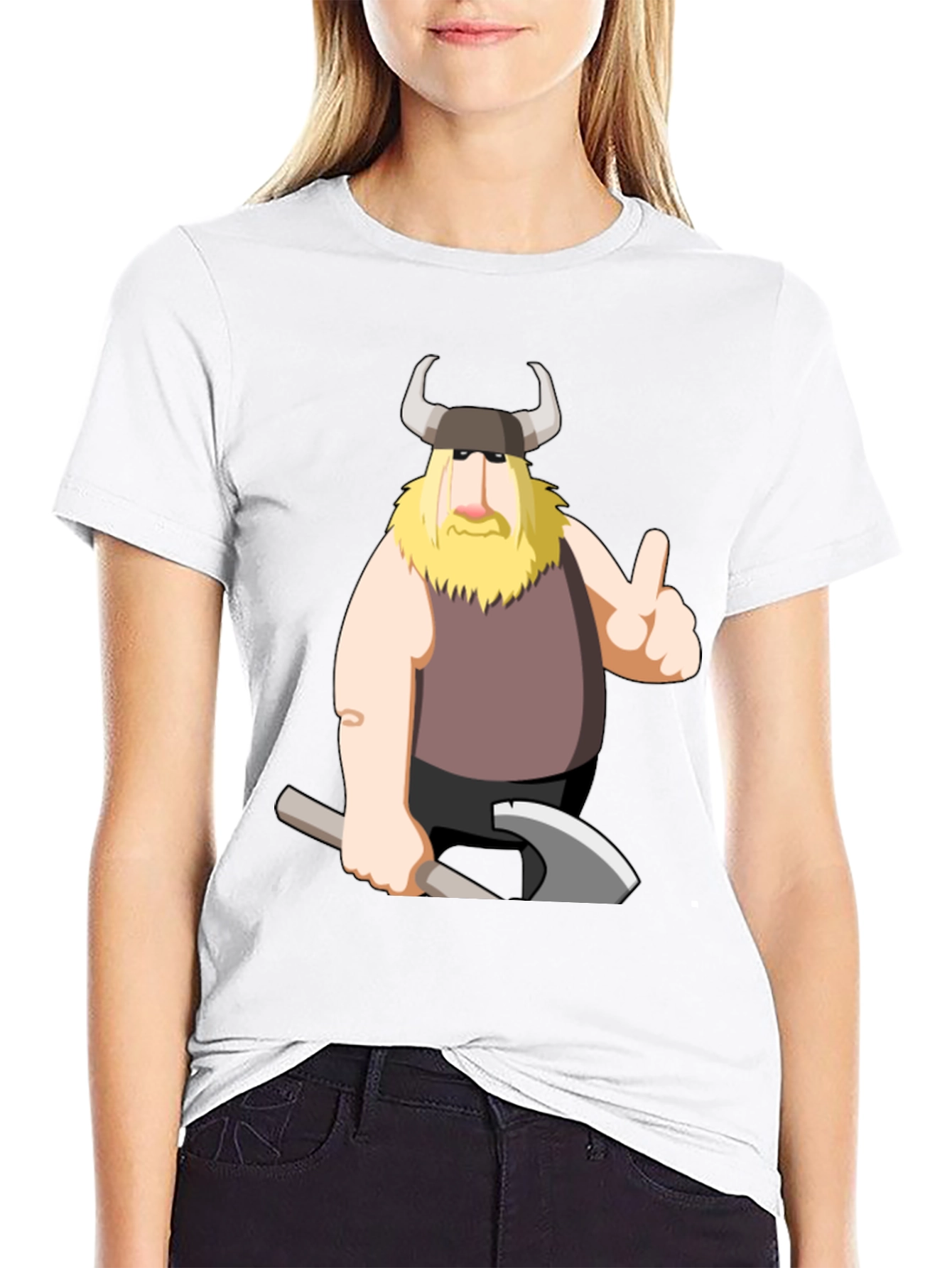 Viking Cartoon Graphic T-Shirt