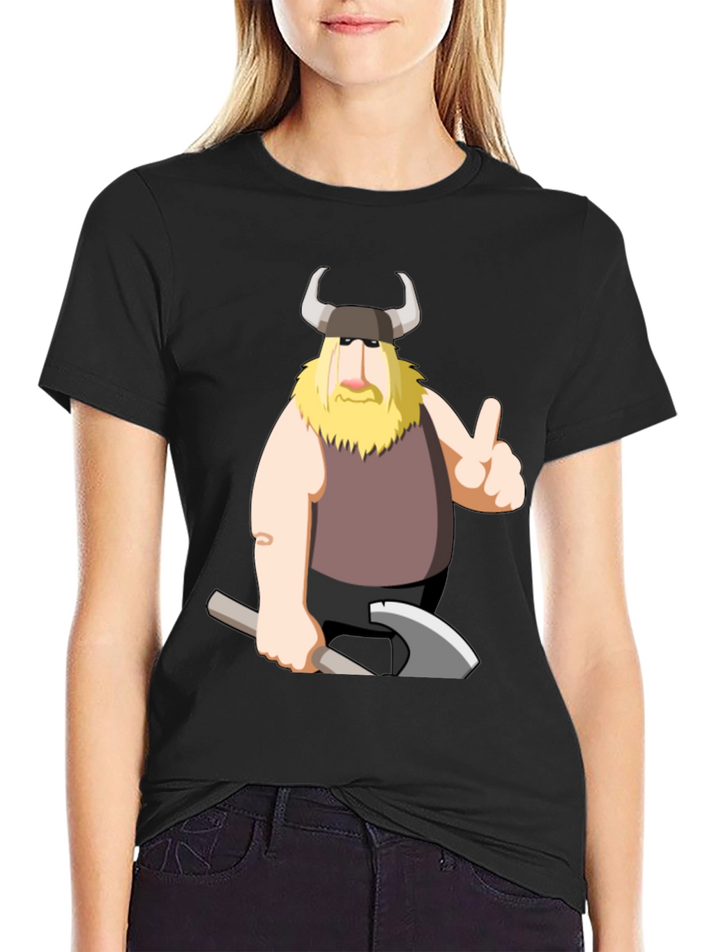 Viking Cartoon Graphic T-Shirt