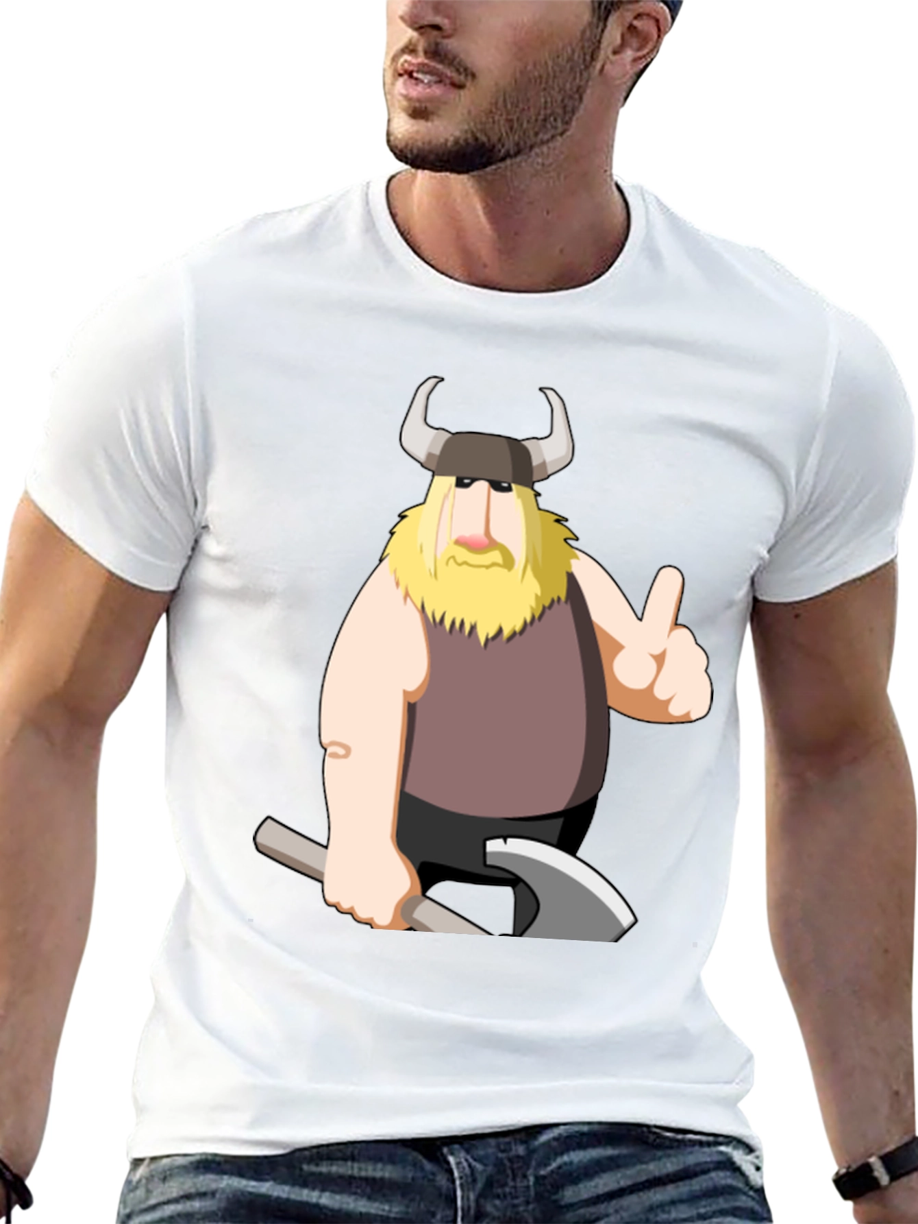Viking Cartoon Graphic T-Shirt