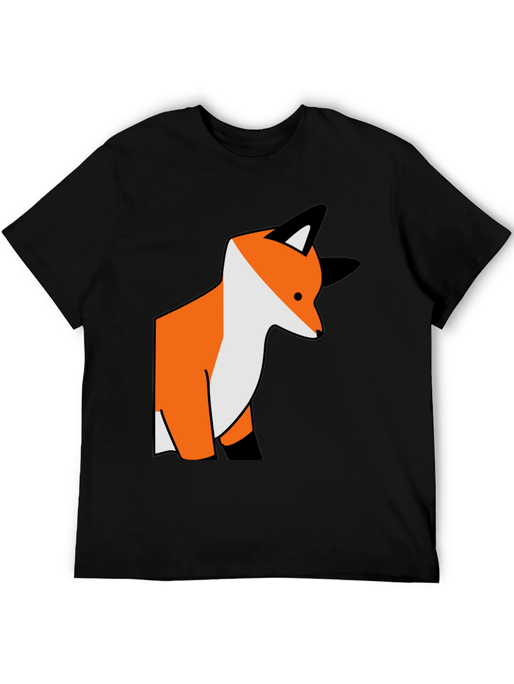 Fox Graphic Tee - Casual Black T-Shirt