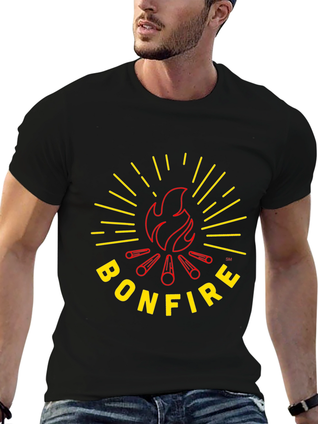 Bonfire Graphic Tee - Black Cotton T-Shirt