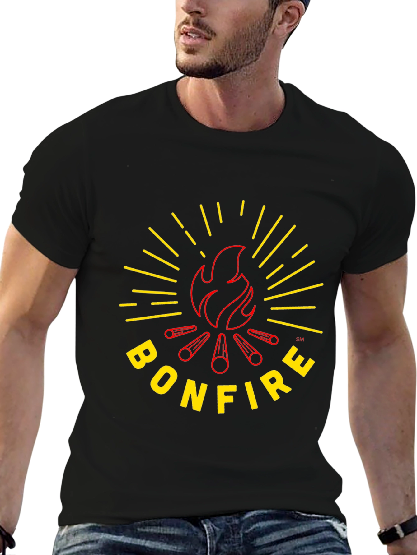 Bonfire Graphic Tee - Black Cotton T-Shirt
