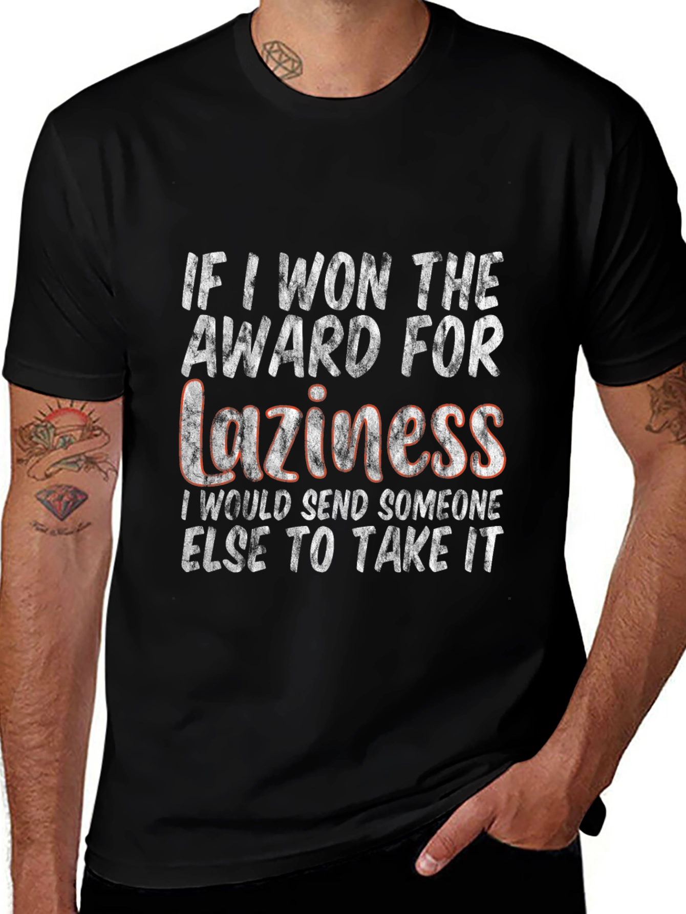 Funny Laziness Award Graphic T-Shirt