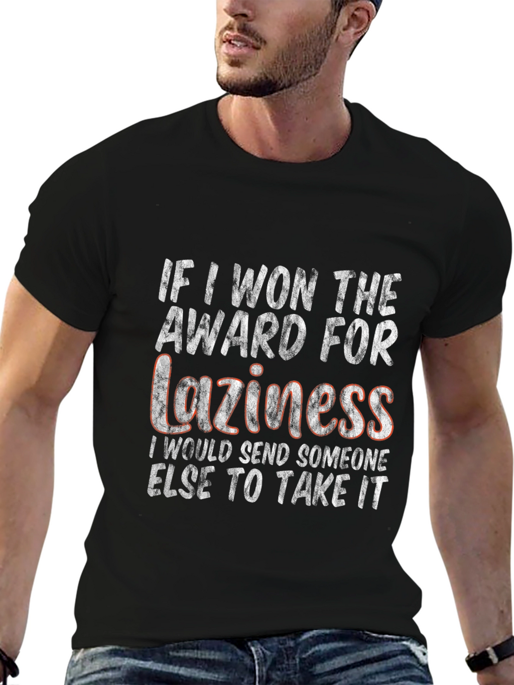 Funny Laziness Award Graphic T-Shirt