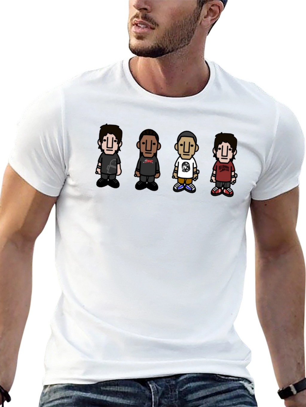 Cartoon Character Print Crew Neck T-Shirt