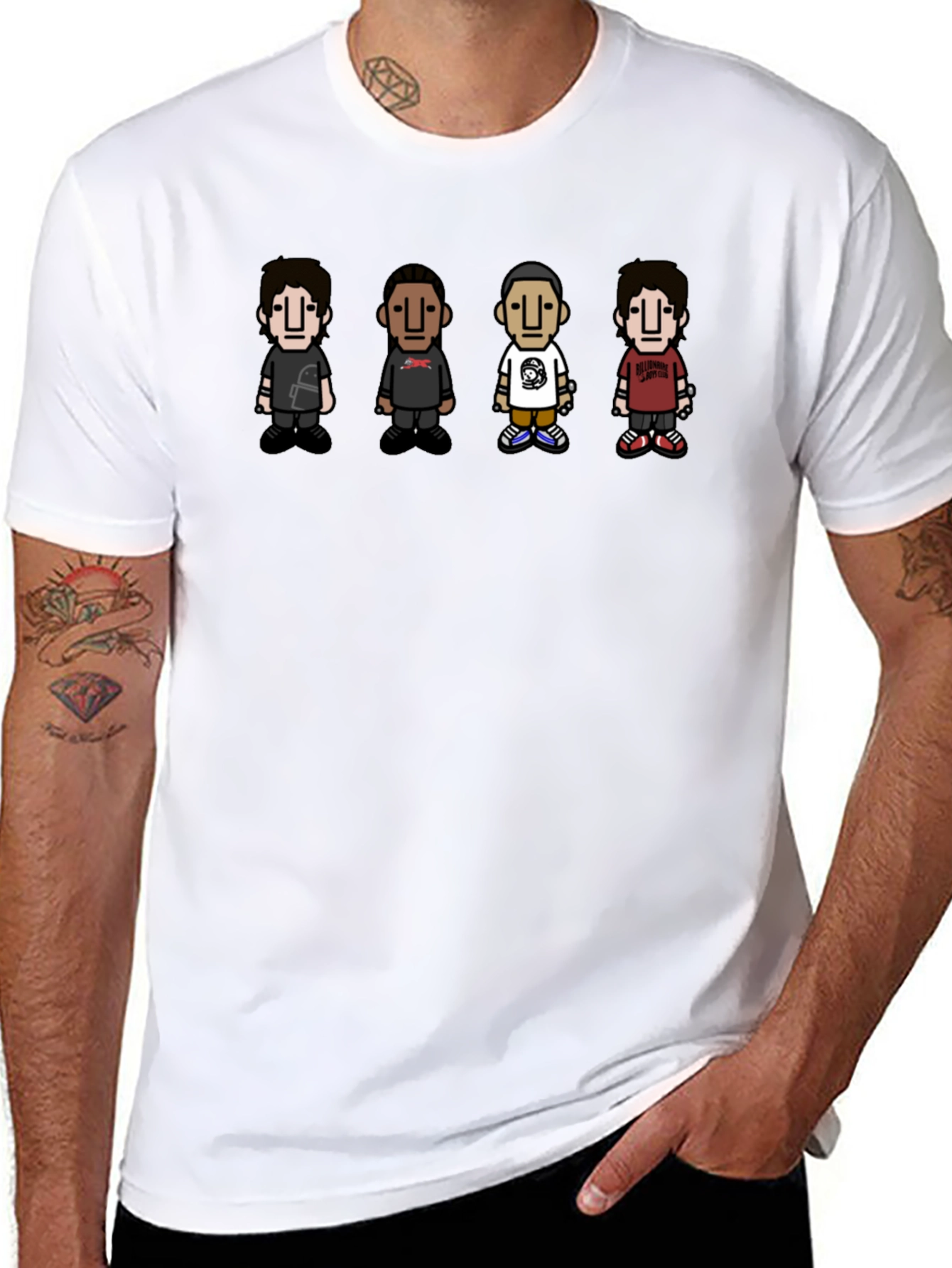 Cartoon Character Print Crew Neck T-Shirt