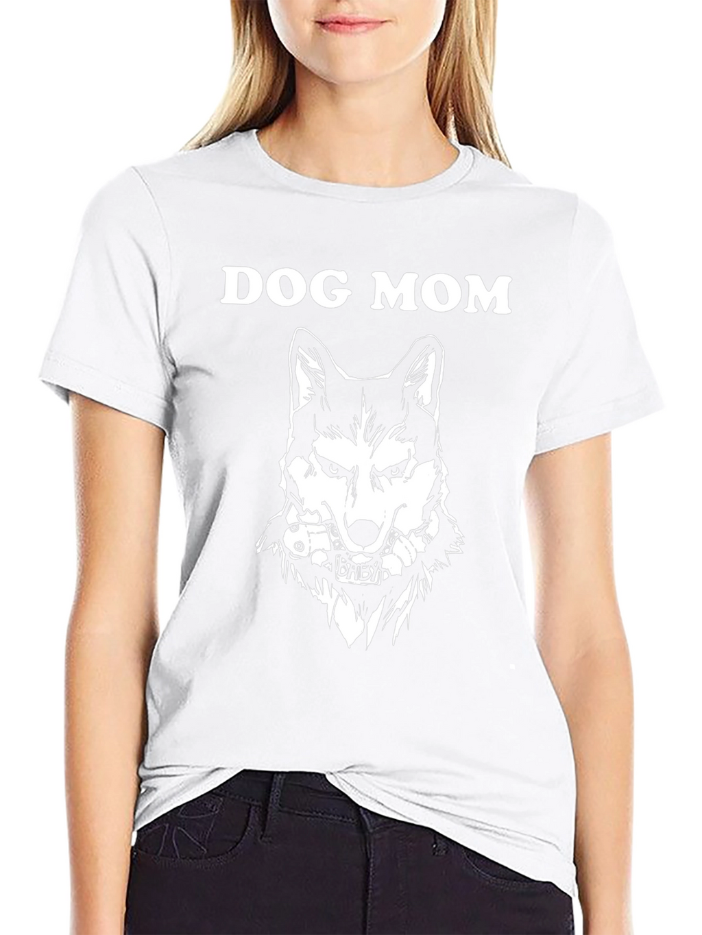 Dog Mom Graphic Tee - Wolf Design