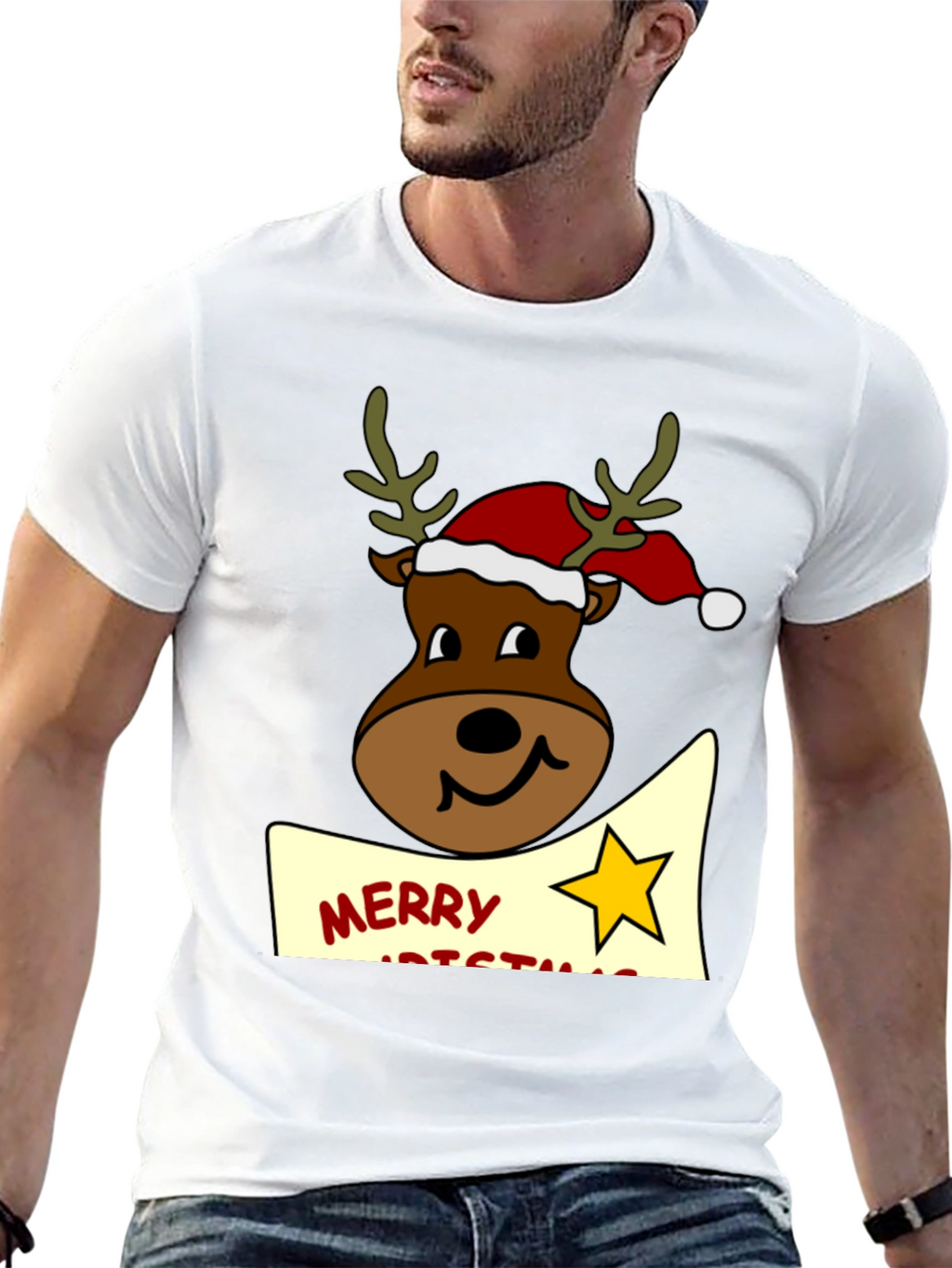 Festive Reindeer Christmas T-Shirt