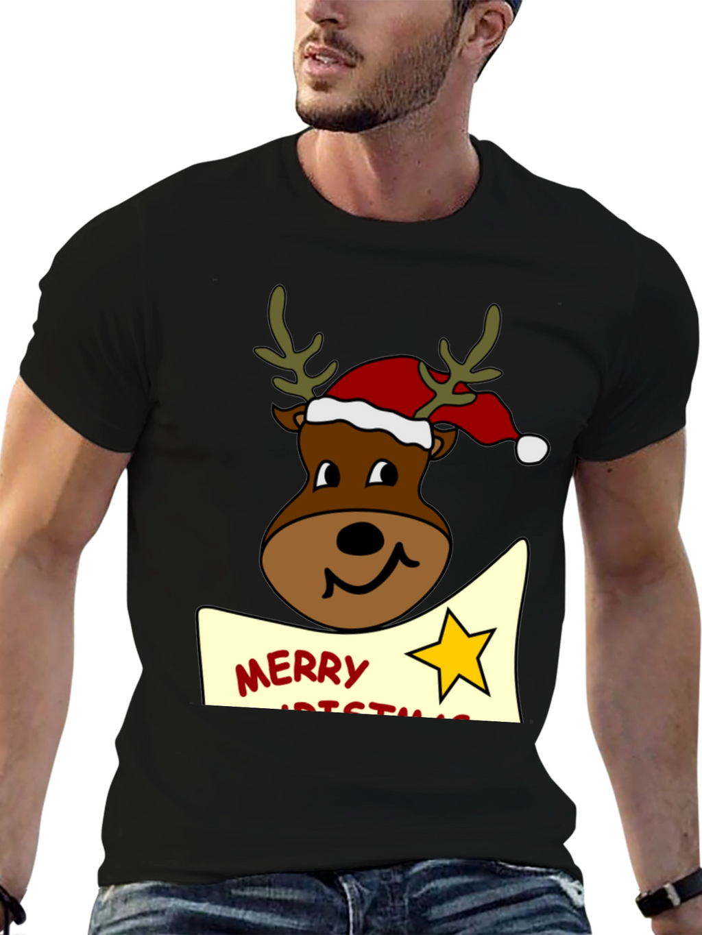 Festive Reindeer Christmas T-Shirt