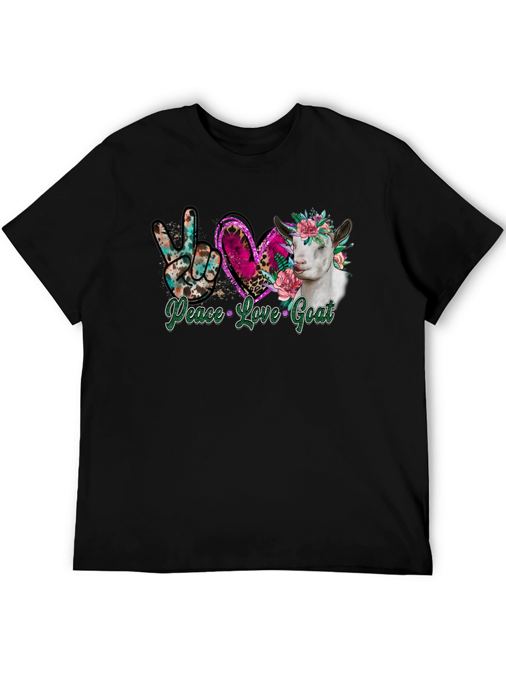 Peace Love Goat Graphic T-Shirt