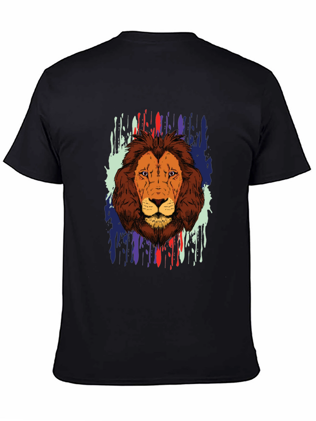 Lion Graphic Print Black T-Shirt