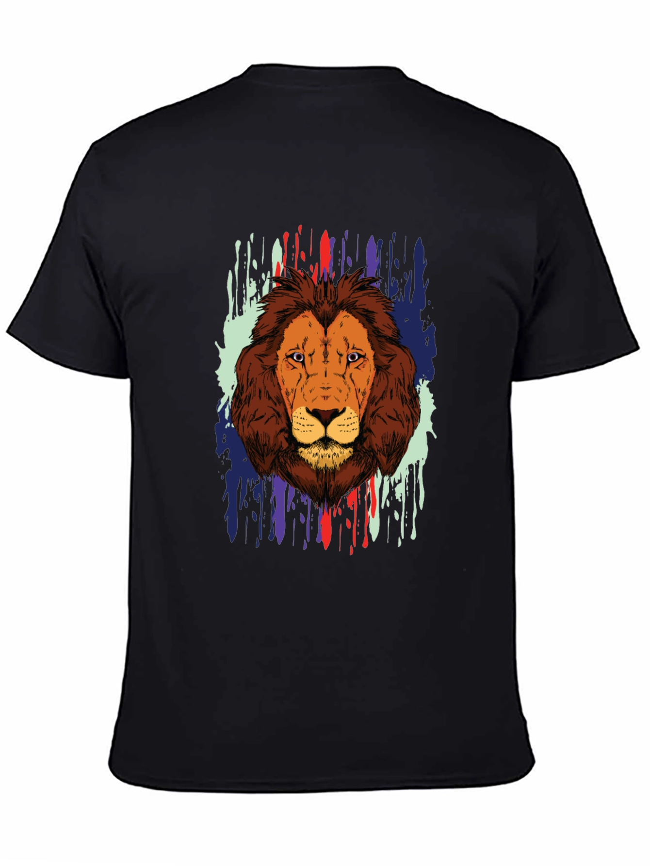 Lion Graphic Print Black T-Shirt