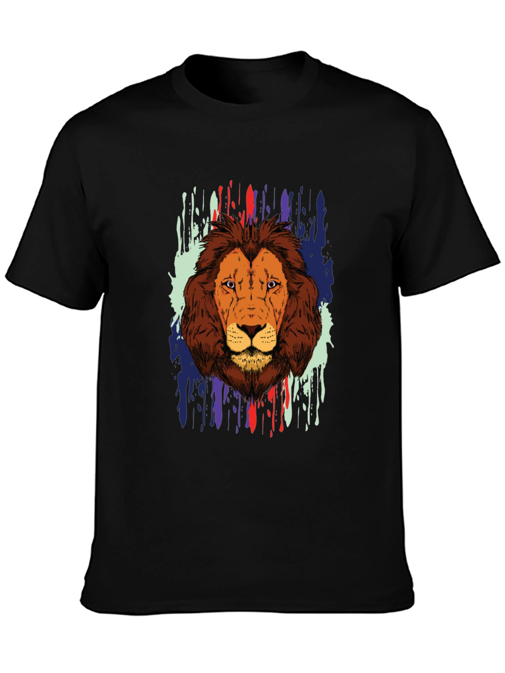 Lion Graphic Print Black T-Shirt