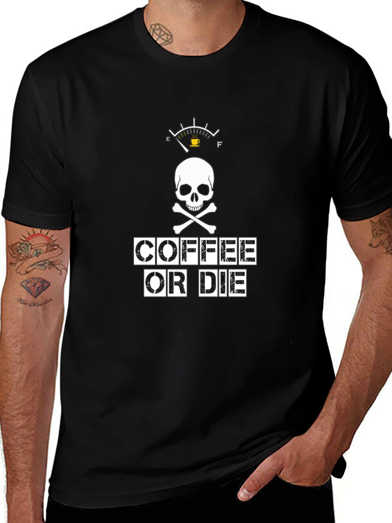 Coffee or Die Graphic Tee - Black Cotton T-Shirt