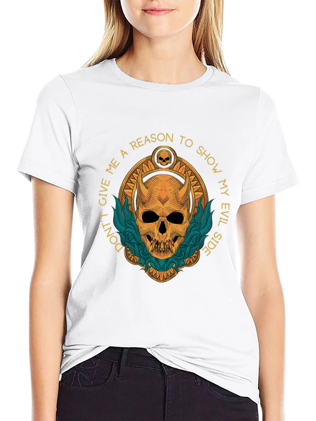 Evil Side Graphic T-Shirt - Skull Design