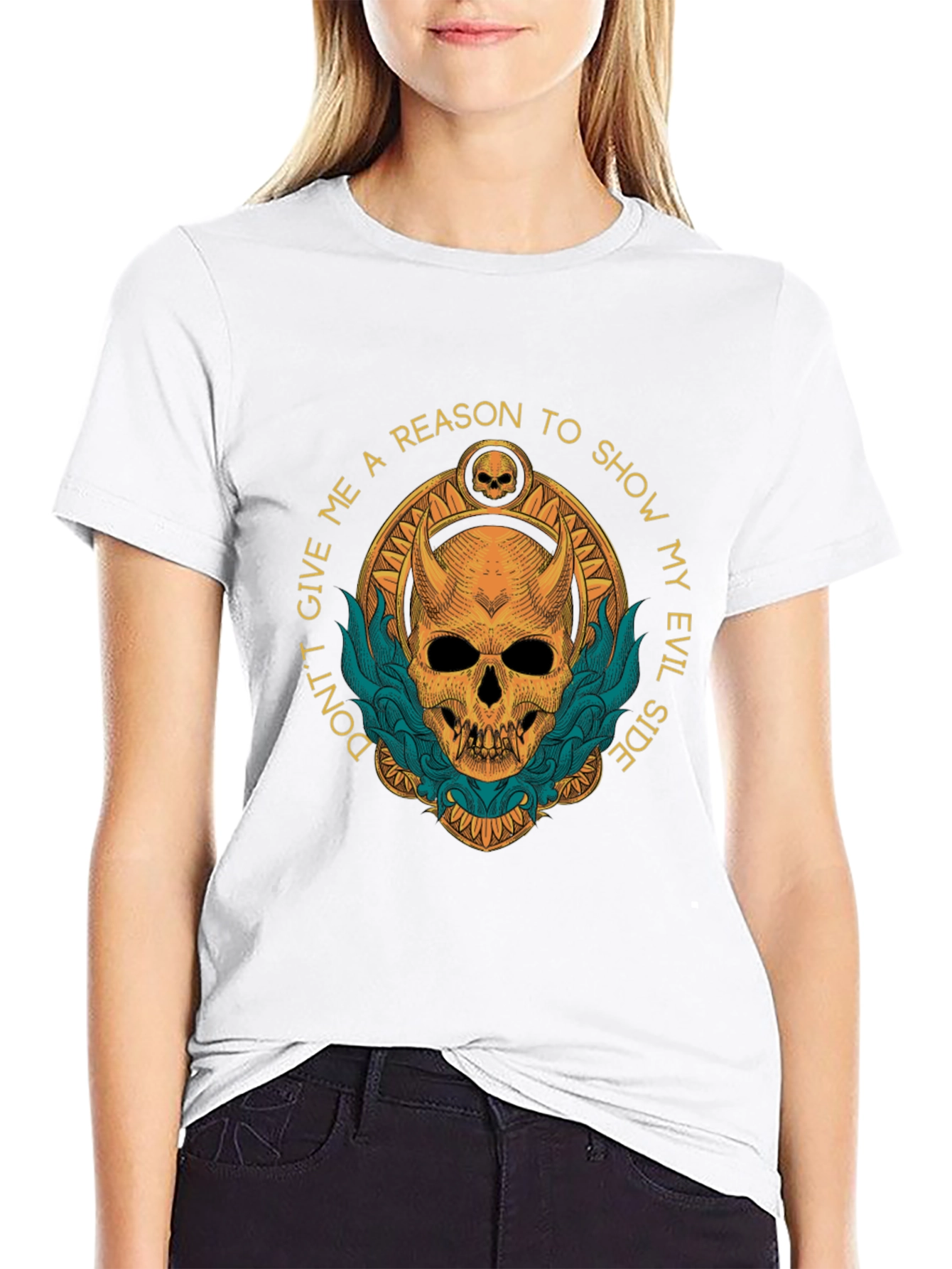 Evil Side Graphic T-Shirt - Skull Design