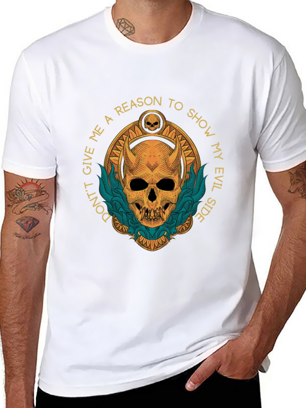 Evil Side Graphic T-Shirt - Skull Design