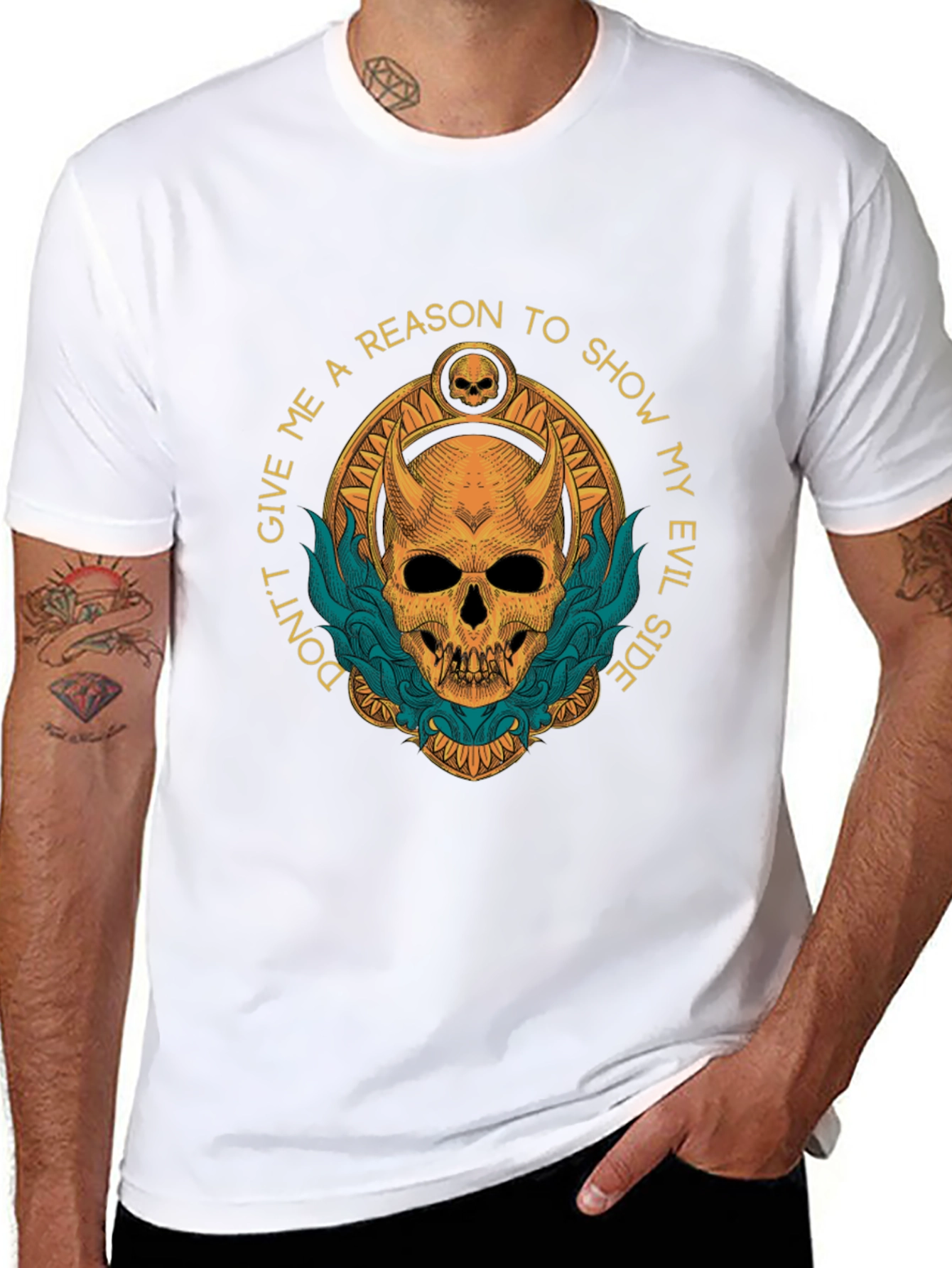 Evil Side Graphic T-Shirt - Skull Design