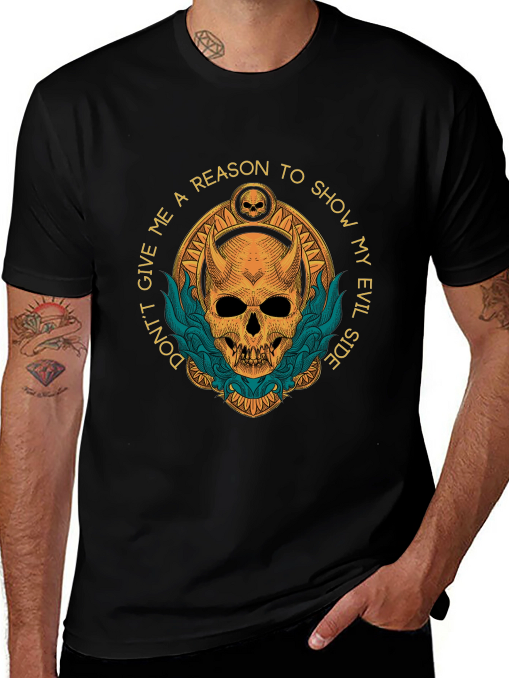 Evil Side Graphic T-Shirt - Skull Design
