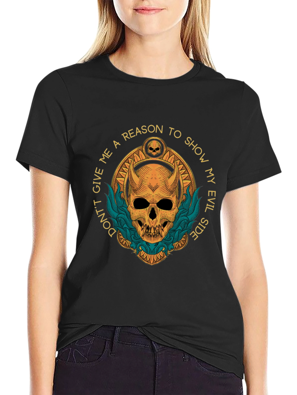 Evil Side Graphic T-Shirt - Skull Design