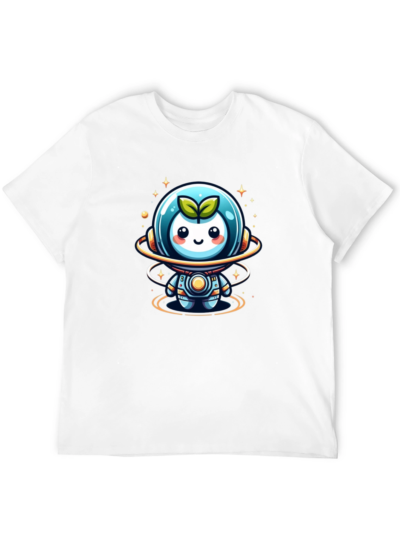 Cute Sprout Astronaut Graphic Tee - Black Cotton Blend