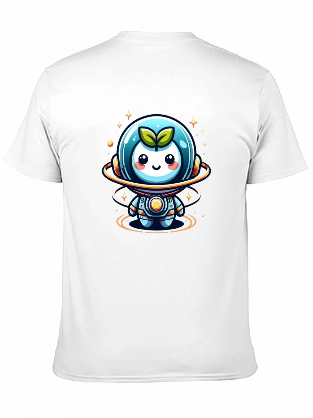 Cute Sprout Astronaut Graphic Tee - Black Cotton Blend