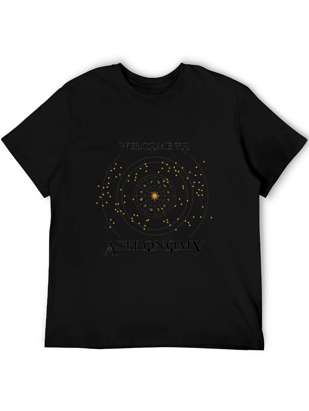 Astronomy Graphic Print Black T-Shirt