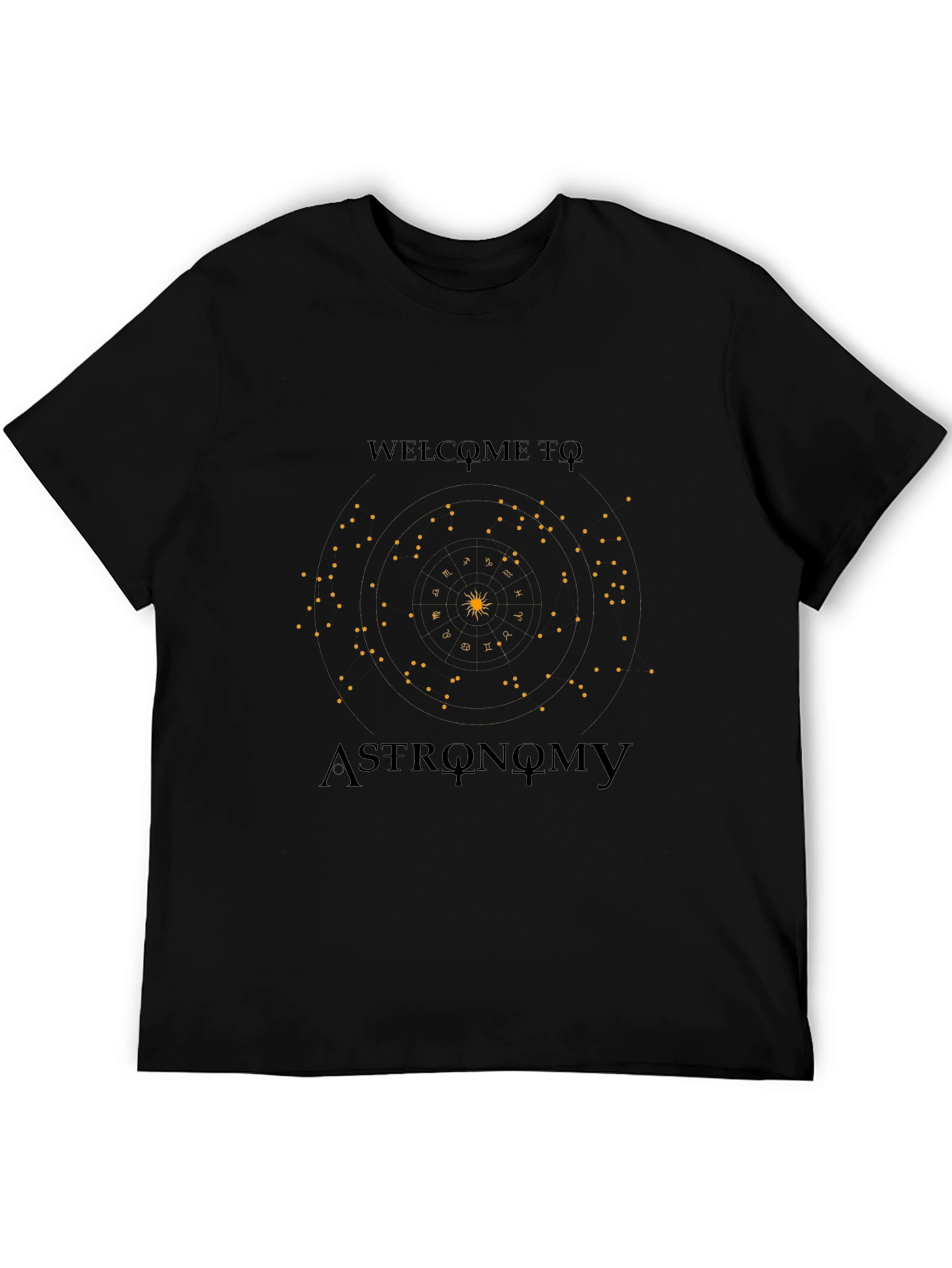 Astronomy Graphic Print Black T-Shirt