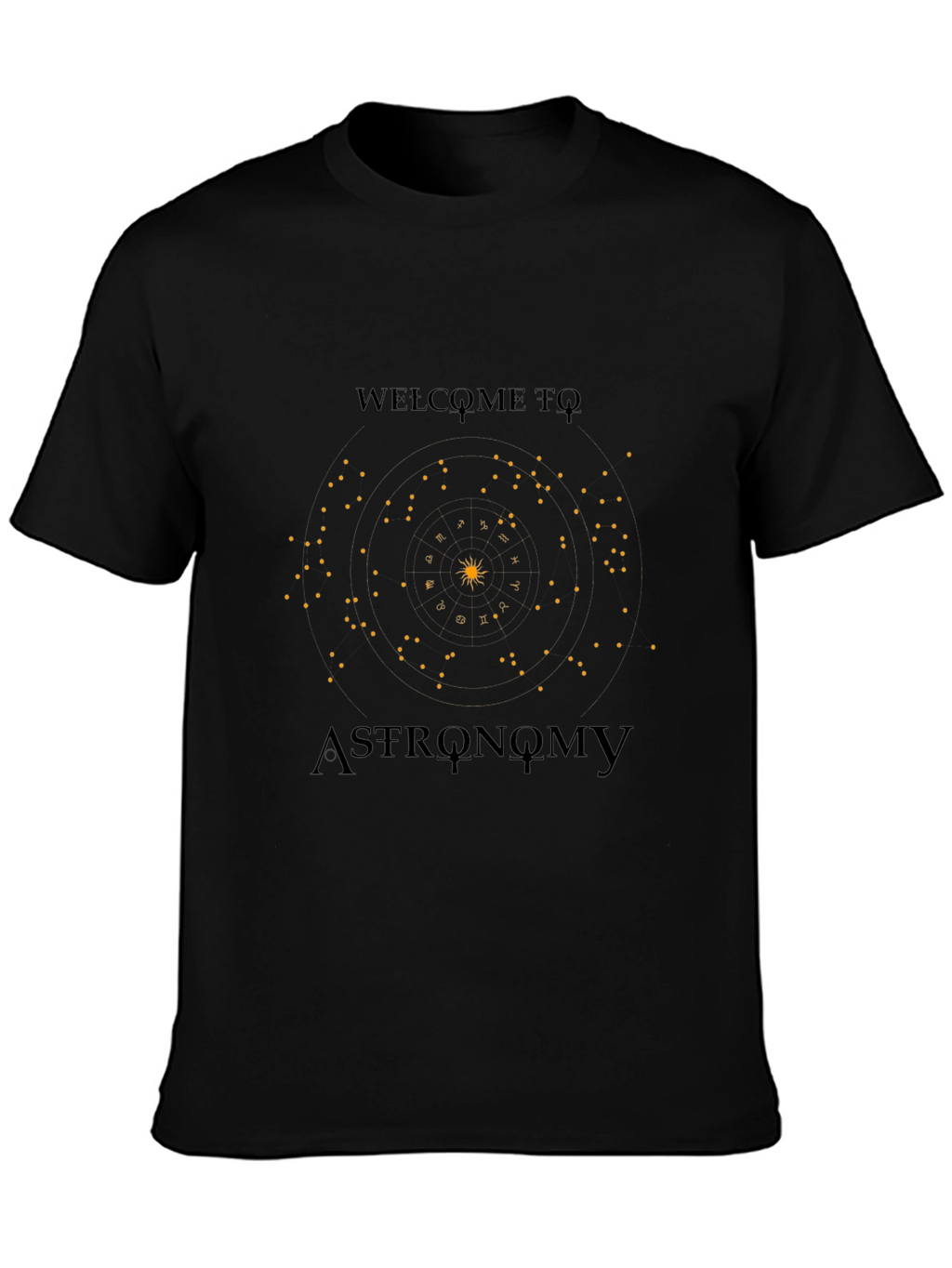 Astronomy Graphic Print Black T-Shirt
