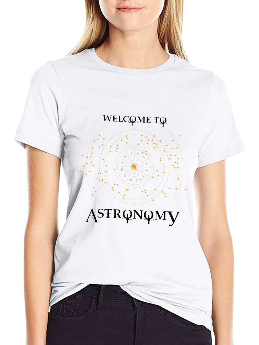 Astronomy Graphic Print Black T-Shirt