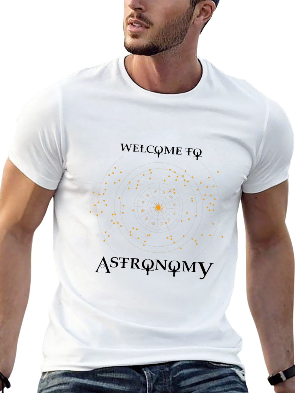 Astronomy Graphic Print Black T-Shirt