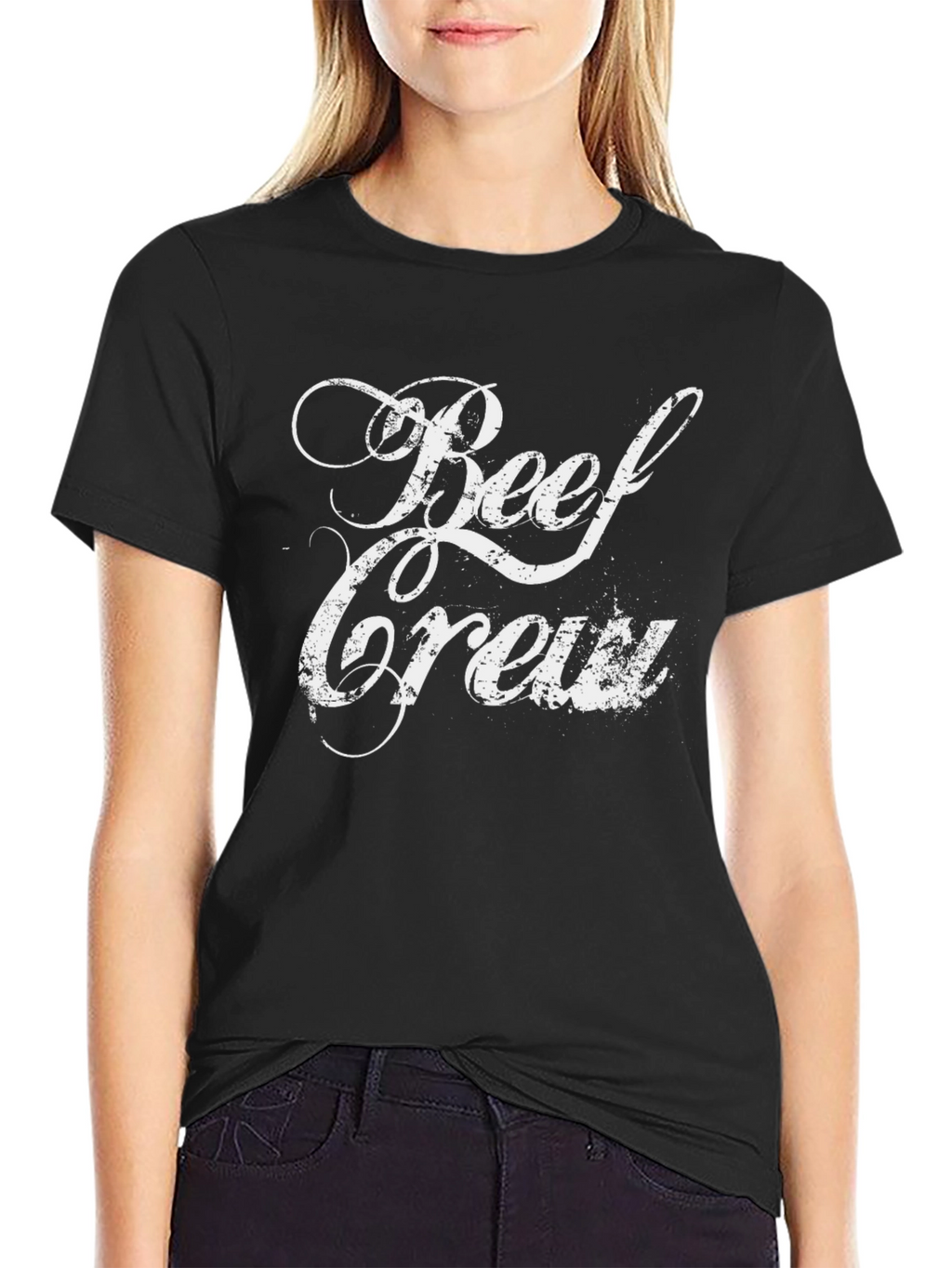 Beef Crew Graphic Tee - Soft Black T-Shirt
