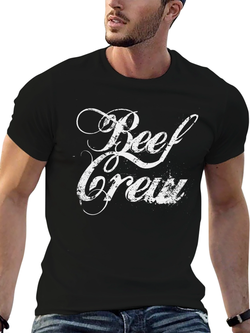 Beef Crew Graphic Tee - Soft Black T-Shirt