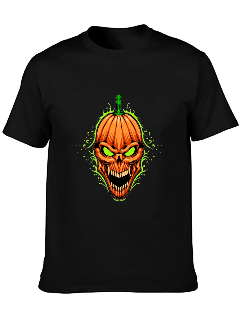 Halloween Pumpkin Skull Graphic T-Shirt