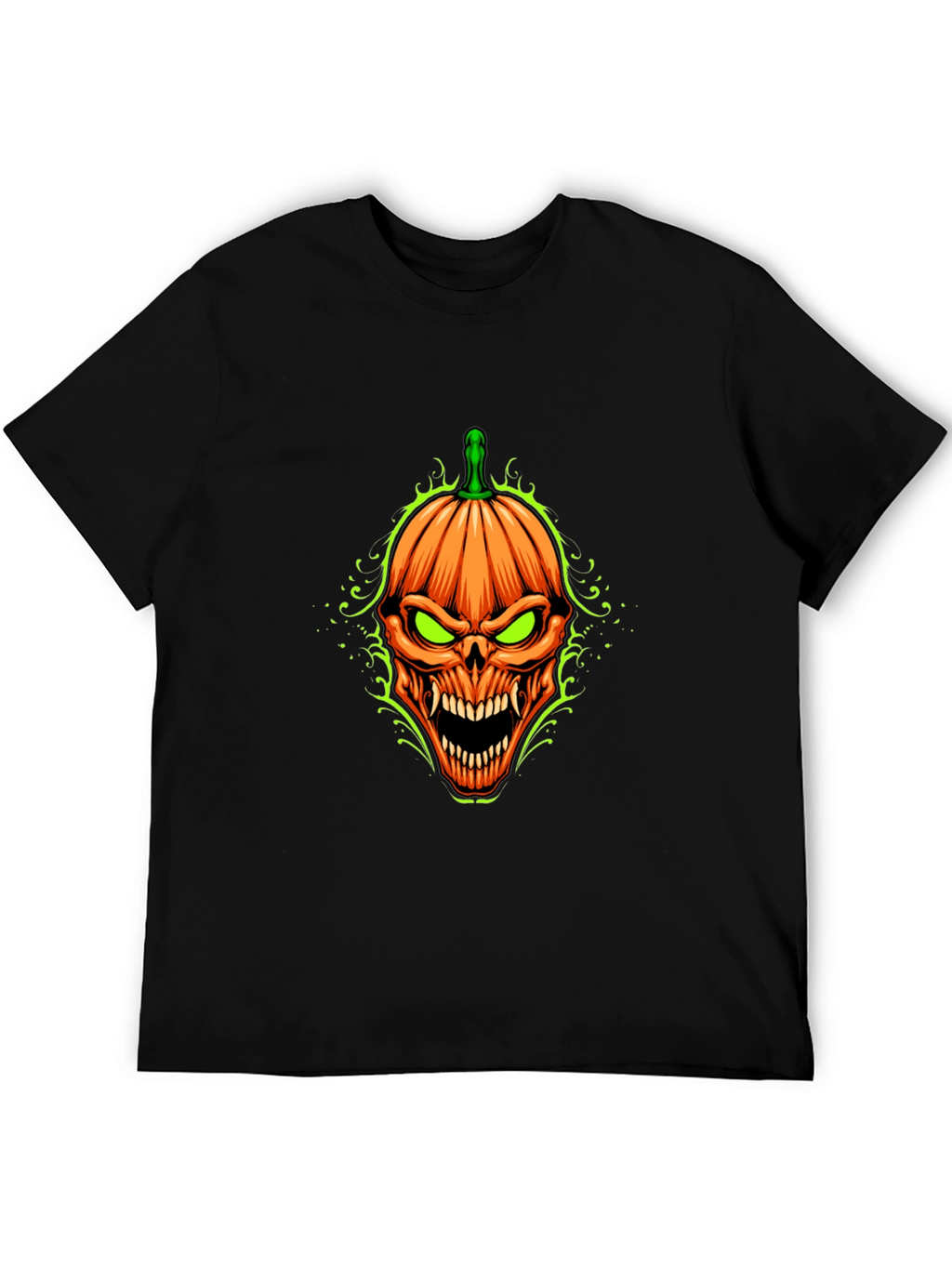 Halloween Pumpkin Skull Graphic T-Shirt