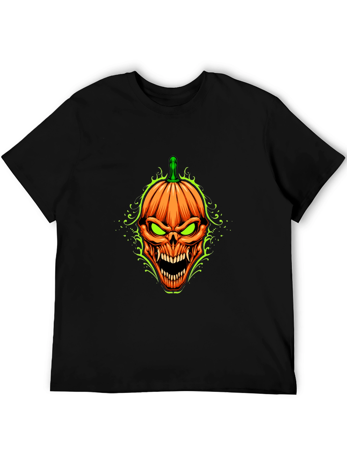 Halloween Pumpkin Skull Graphic T-Shirt