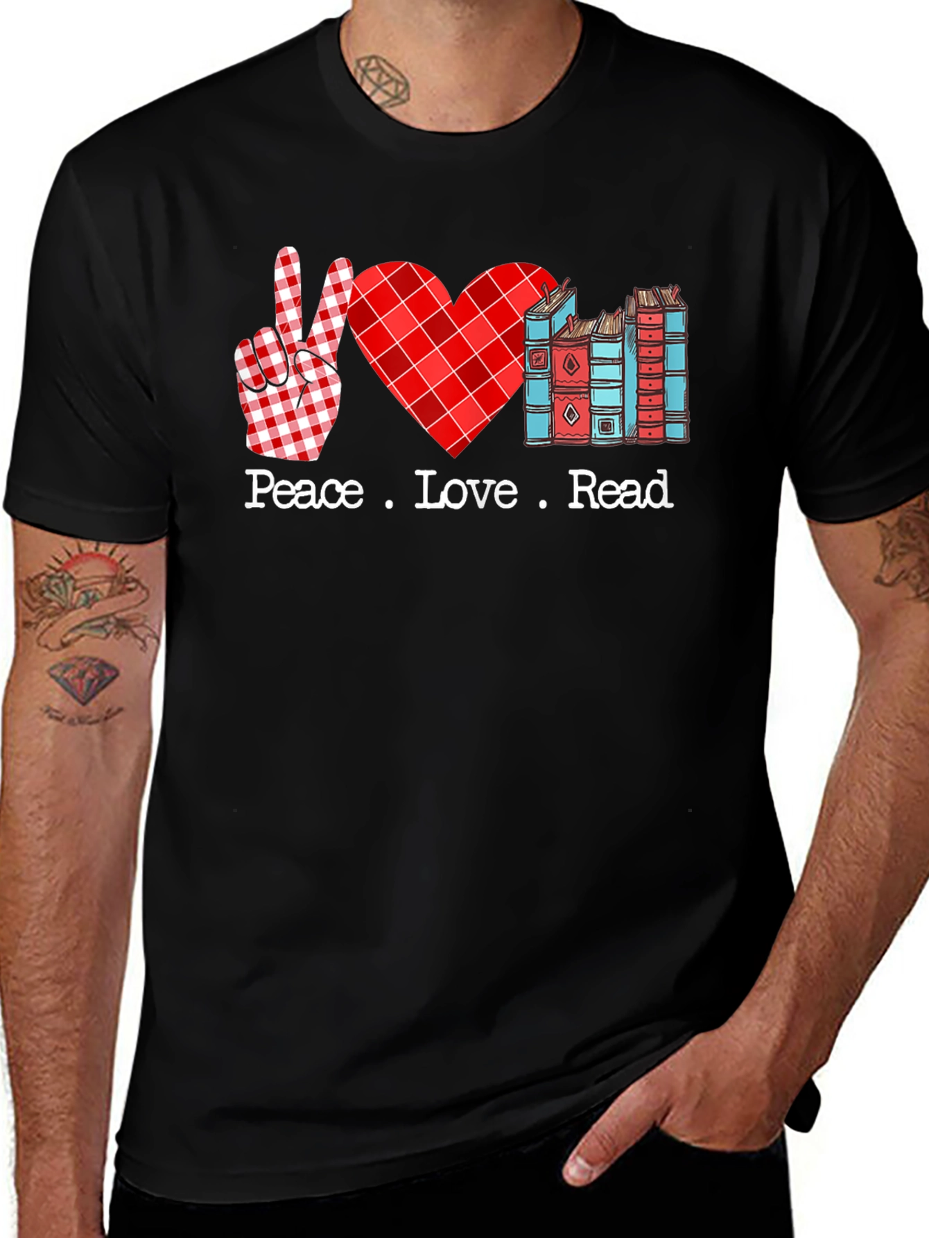 Peace Love Read T-Shirt Book Lover Tee