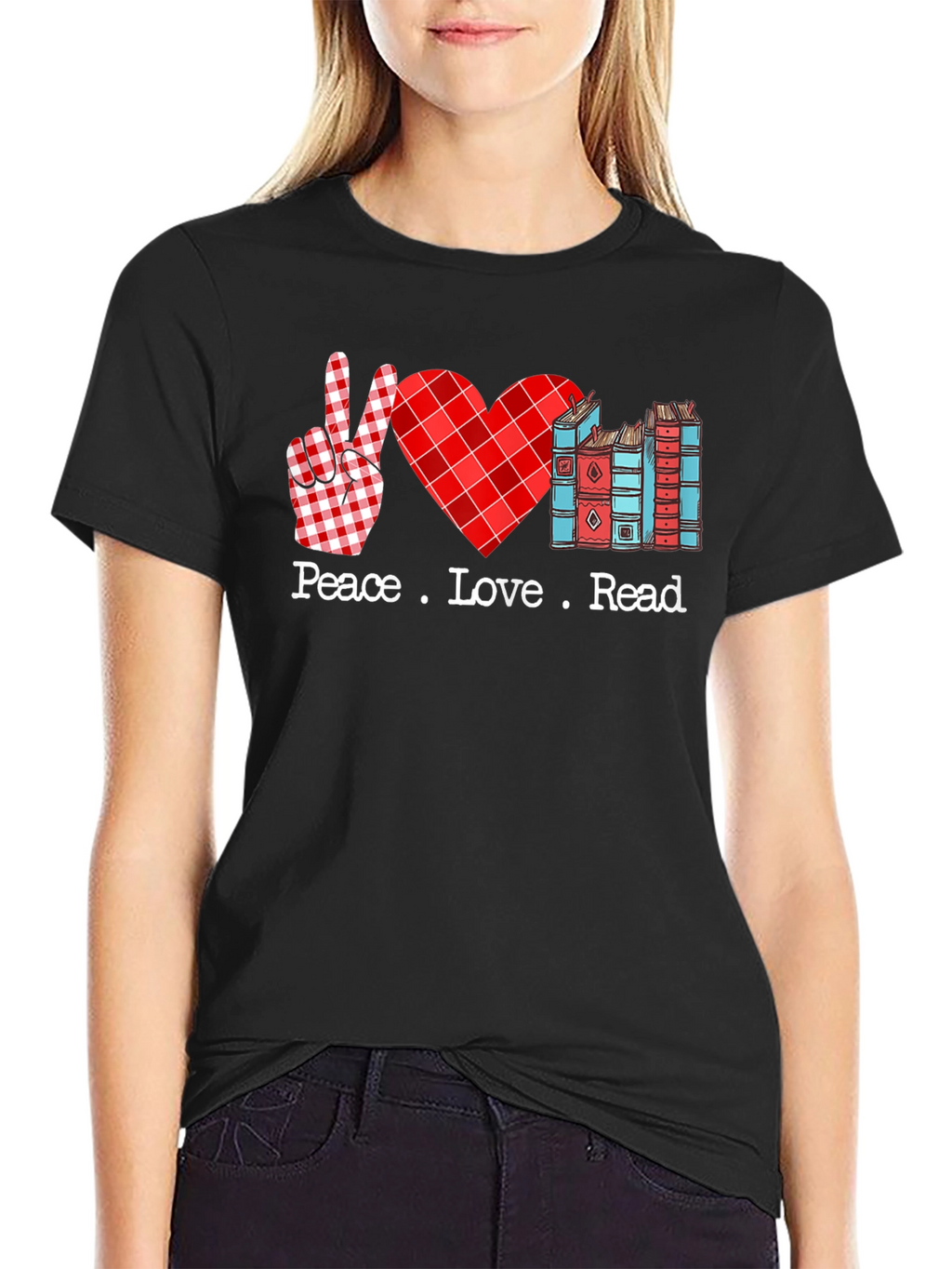 Peace Love Read T-Shirt Book Lover Tee
