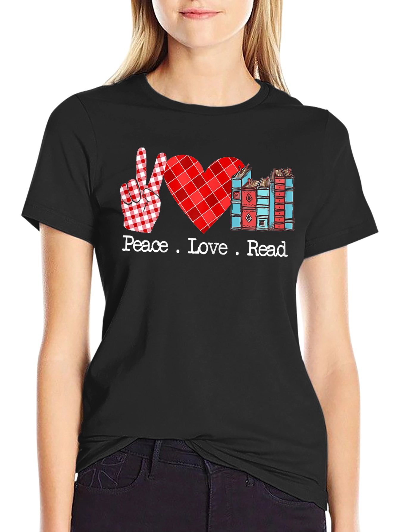 Peace Love Read T-Shirt Book Lover Tee