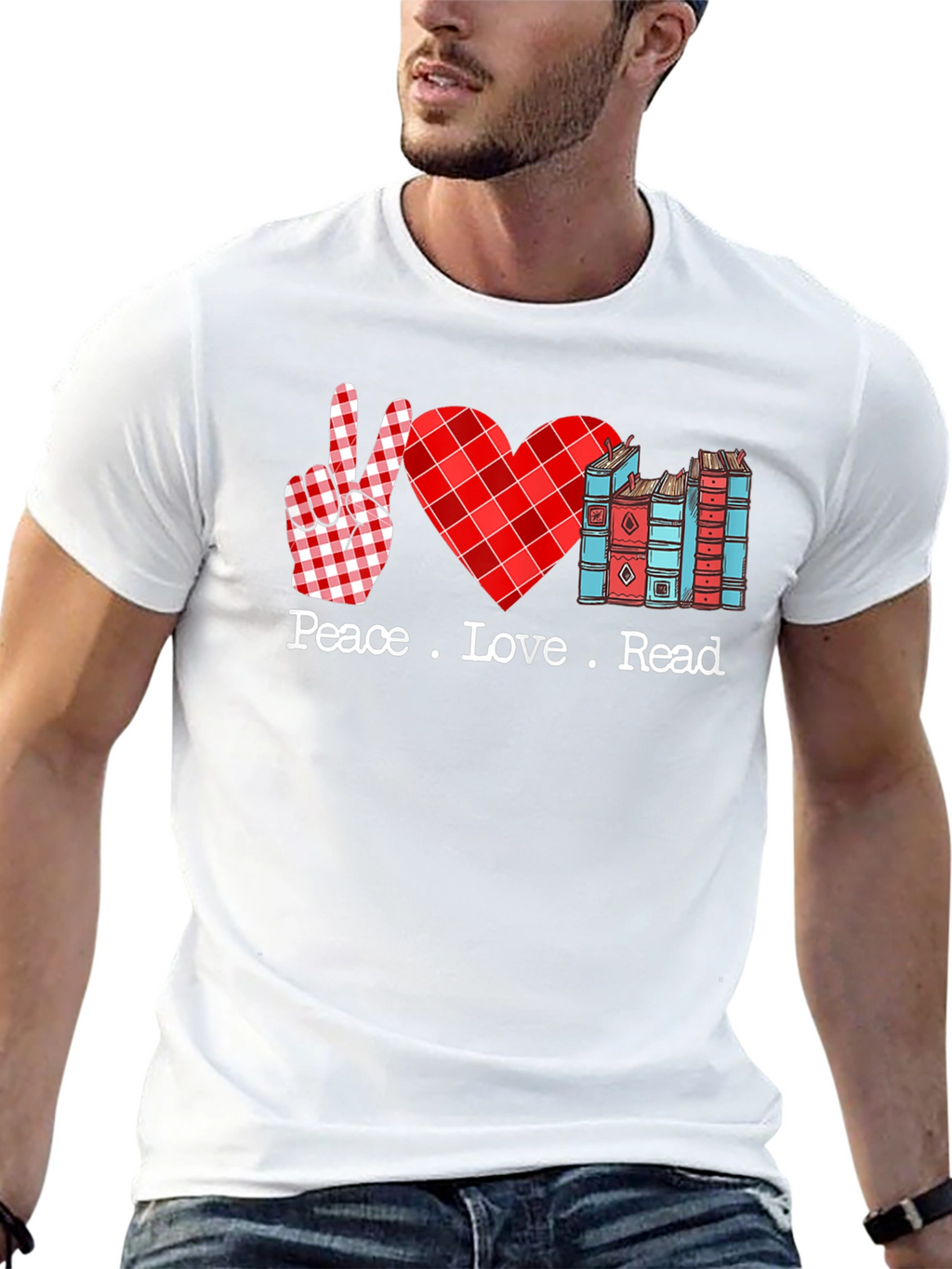 Peace Love Read T-Shirt Book Lover Tee
