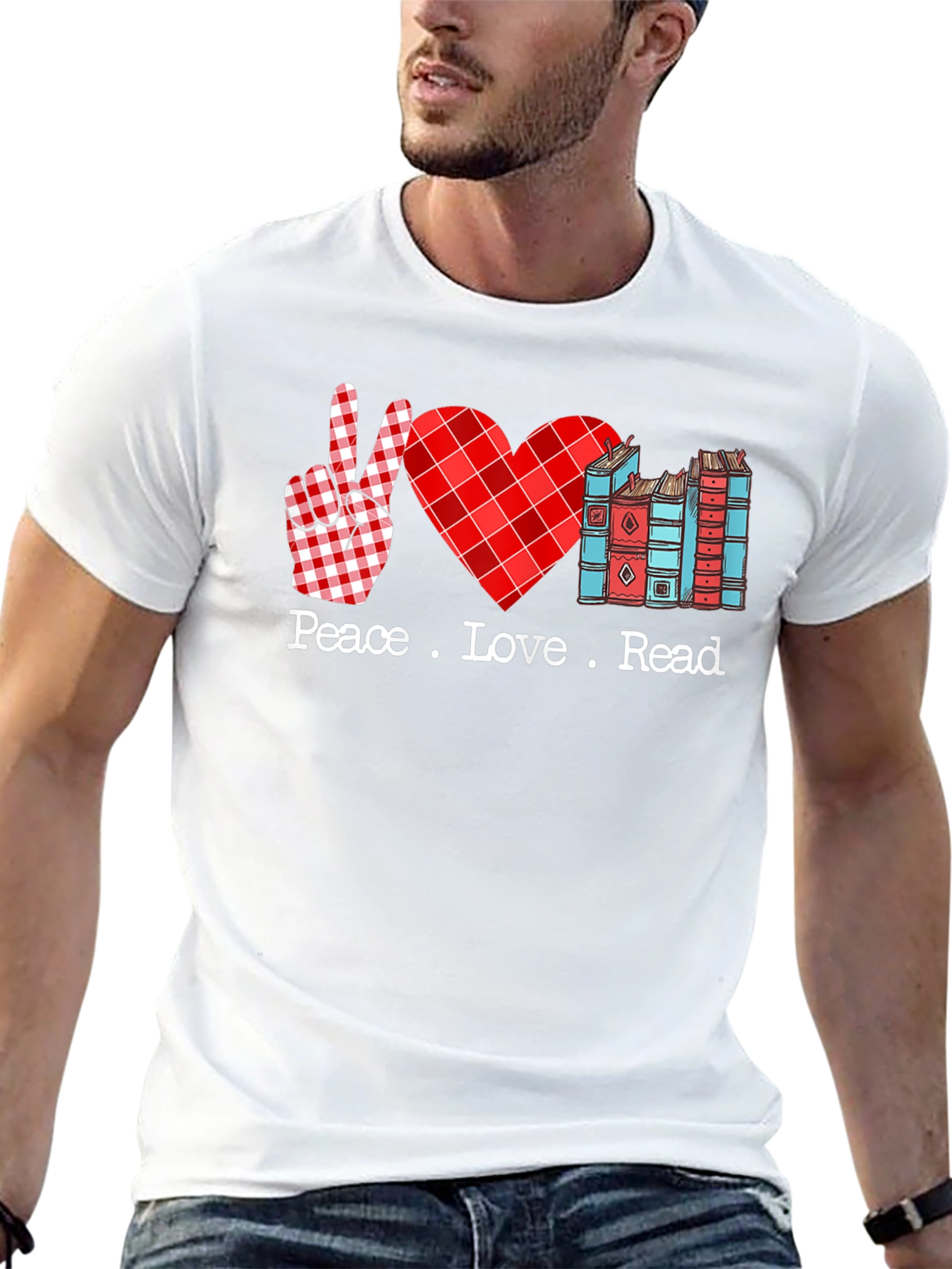 Peace Love Read T-Shirt Book Lover Tee