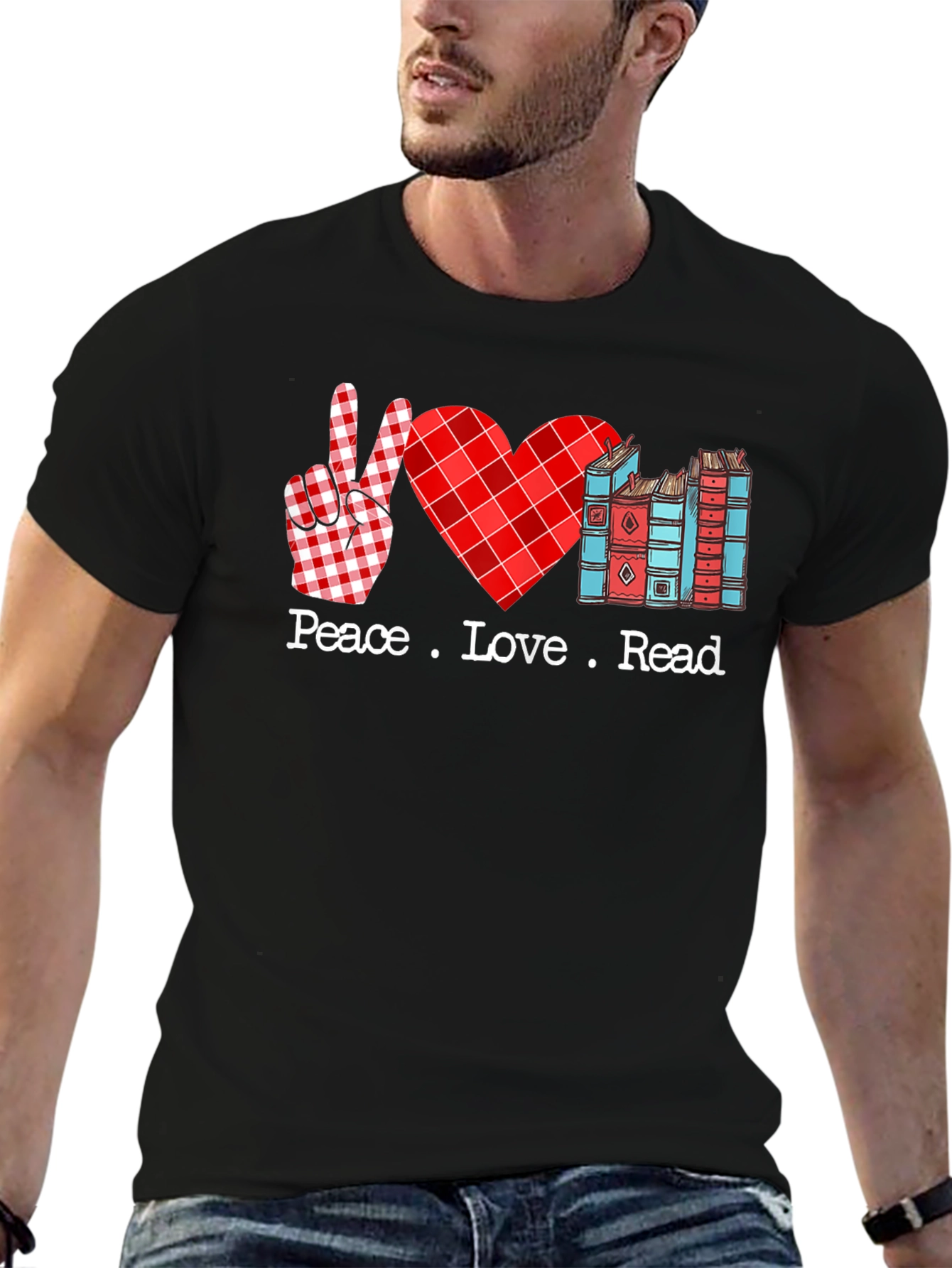 Peace Love Read T-Shirt Book Lover Tee