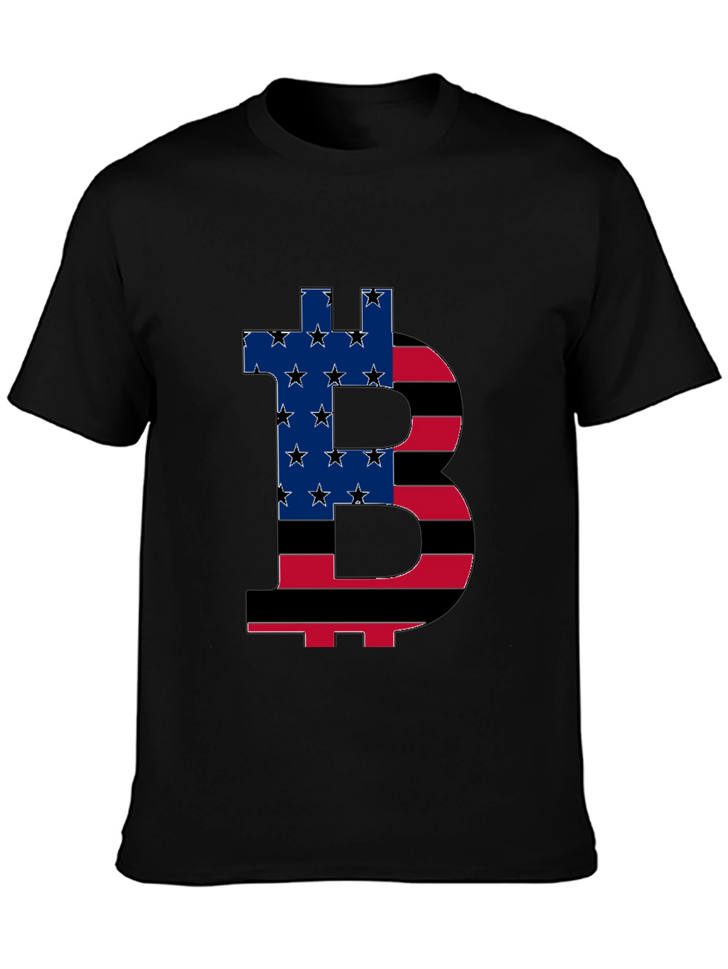 Bitcoin USA Flag Graphic T-Shirt