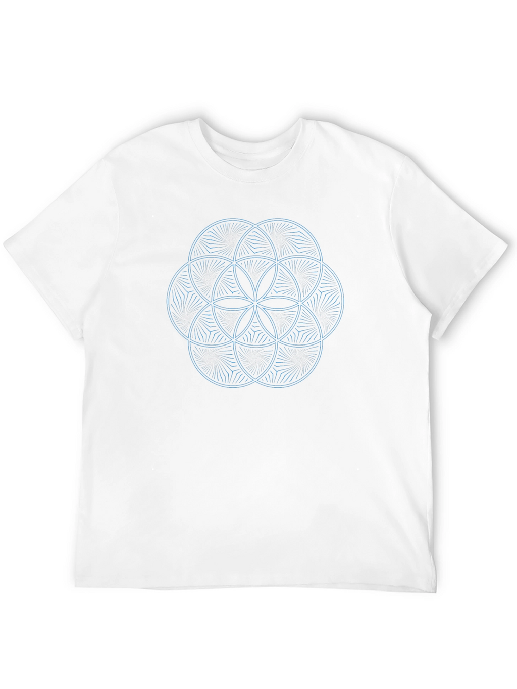 Geometric Flower of Life Graphic Tee - Black