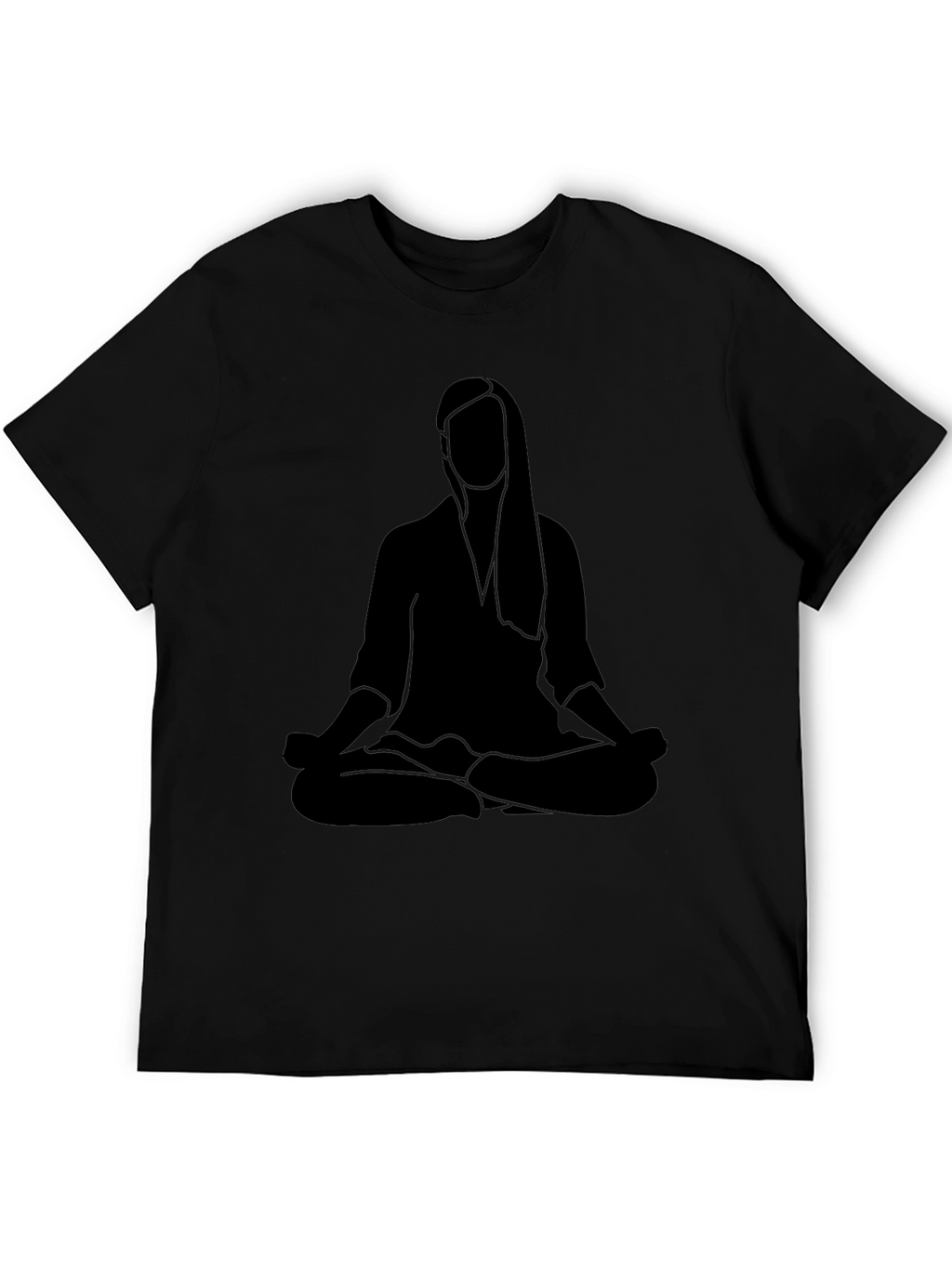 Meditating Woman Graphic Black Tee