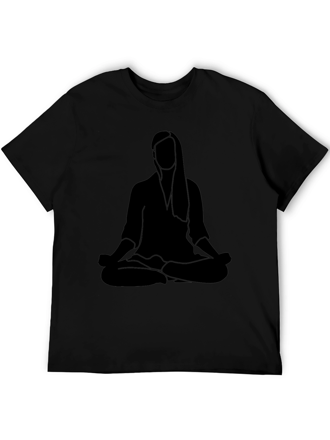 Meditating Woman Graphic Black Tee
