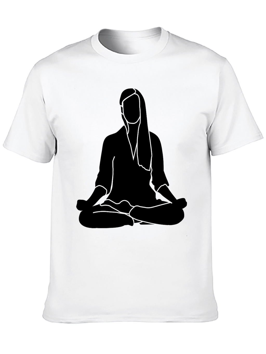 Meditating Woman Graphic Black Tee