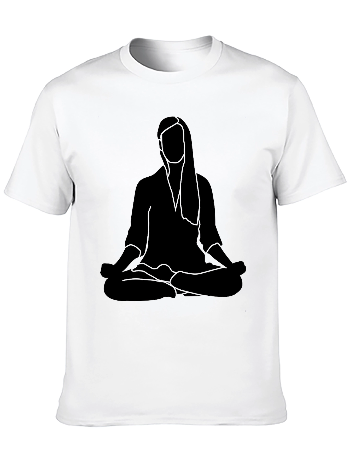 Meditating Woman Graphic Black Tee